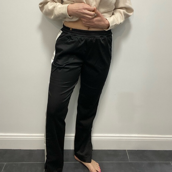 Black satiny track pant with white strip - Picture 4 of 5